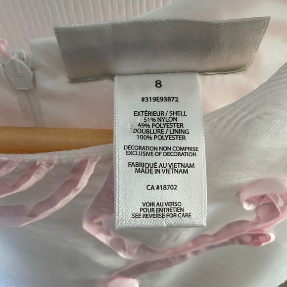 Flower Girl, Party, Princess, Halloween Dress Size 8 White Pink Floral Sash - Picture 13 of 16